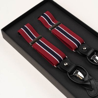 Bretelle a righe rosse e blu